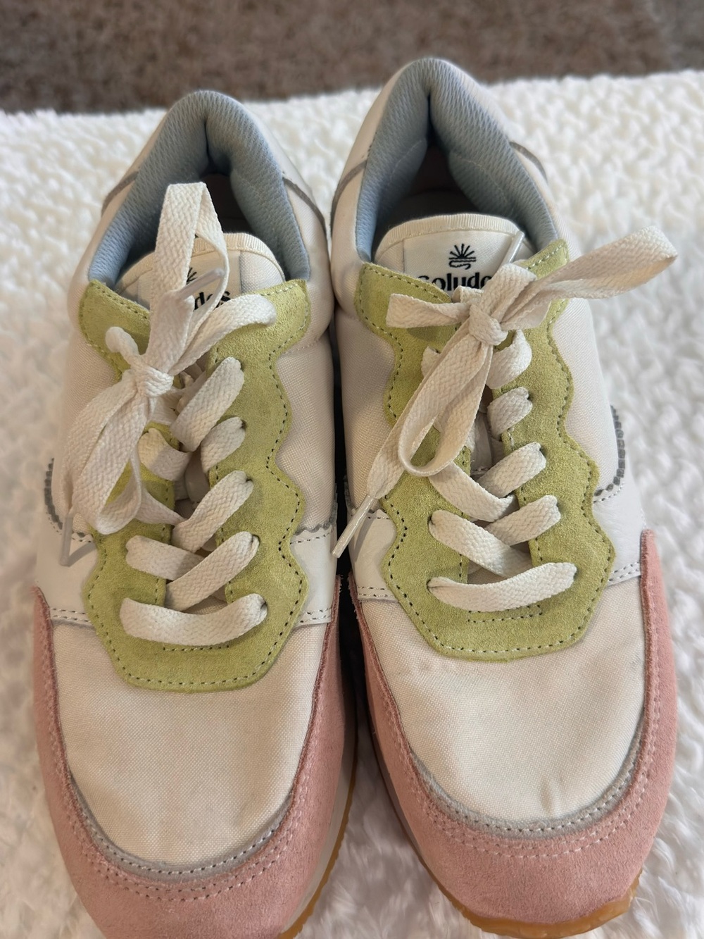 Retro Paradiso Leather/Textile Color-block Aqua Sorbet